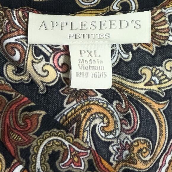 Appleseed’s Top Women's XL Petite Multicolor Boho Paisley Casual Career Shirt - Picture 5 of 8